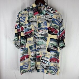 Reyn Spooner Shirt Mens XL Diamond Head Ford Mustang Rayon Short Sleeve Tropical